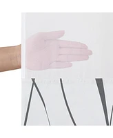 Americanflat 72x75 Hookless Shower Curtain - Gray Abstract Curve Lines Shower Curtain with Sheer Panel, Snap-In Liner, and Grommets - 100% Polyester