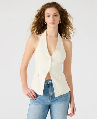 Steve Madden Women's Brielle Button-Front Halter Vest
