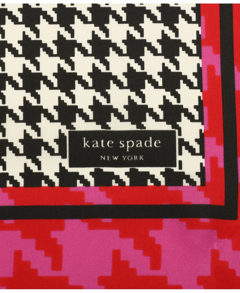 Kate Spade New York Women's Houndstooth Silk Bandana Scarf