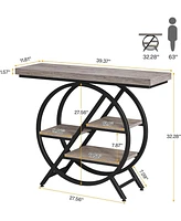 Tribesigns Console Table, 40-Inch Entryway Table with Storage Shelves, 4-Tier Industrial Hallway Sofa Table with Geometric Metal Frame, Accent Table f