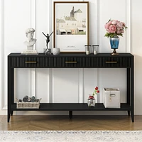 High-Quality Entryway Console Table with Vertical Stripe Drawers, Long Legs,Suitable for Entryway, Hallway, Living Room, Foyer