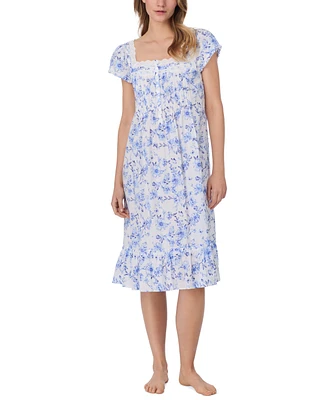 Eileen West Women's Floral Cap-Sleeve Waltz Nightgown