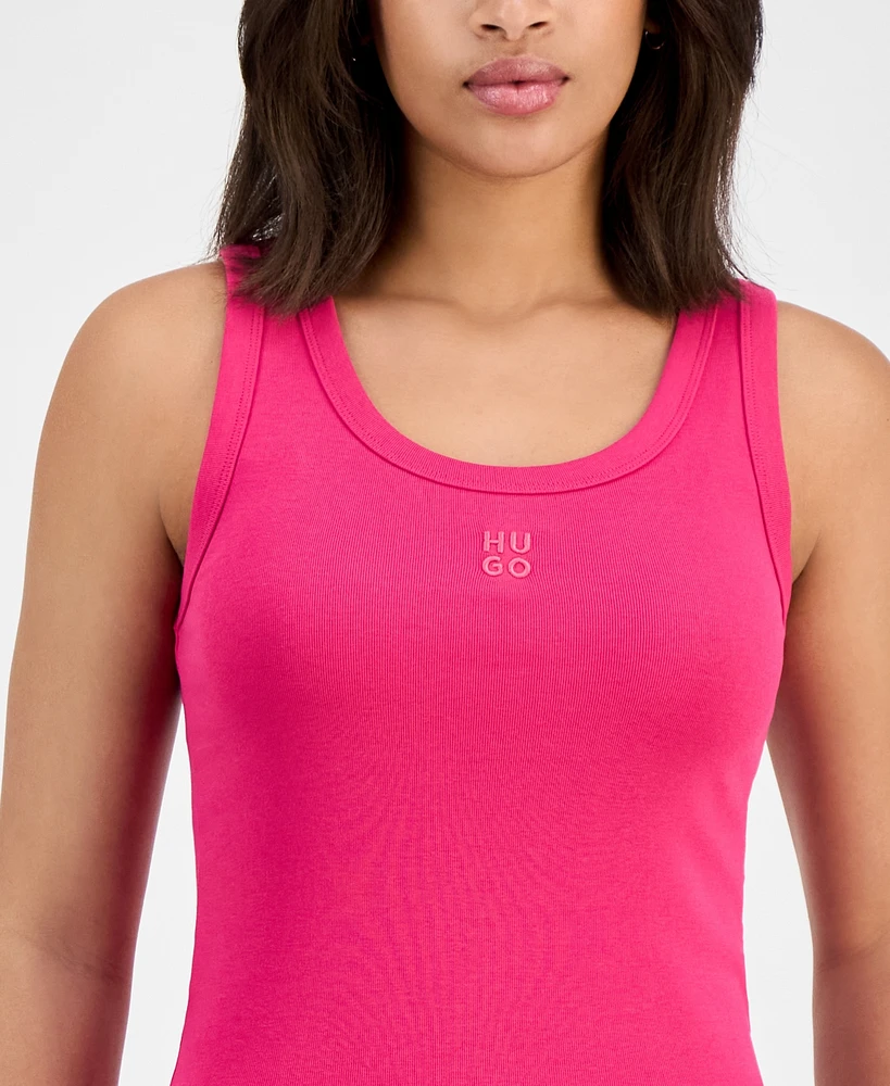 Hugo Women's Logo Scoop-Neck Knit Tank Top