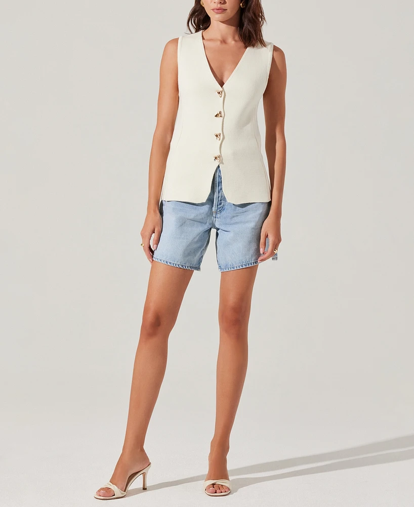 Astr the Label Women's Jayce Cotton Sweater Vest