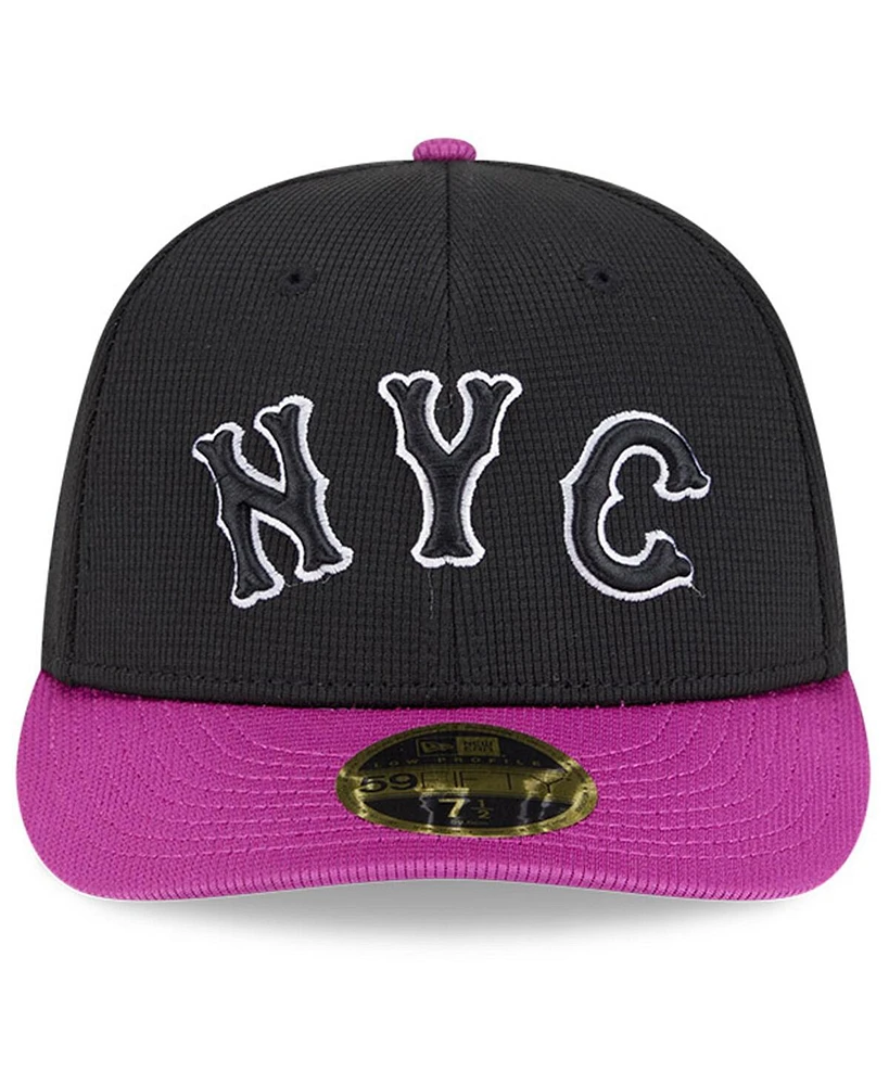 New Era Men's Charcoal/Purple York Mets City Connect Batting Practice Low Profile 59FIFTY Fitted Hat