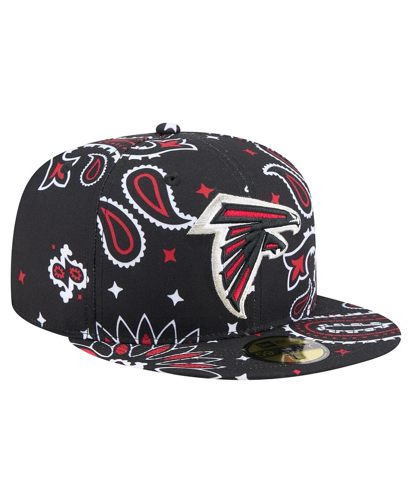 New Era Men's Black Atlanta Falcons Paisley 59FIFTY Fitted Hat