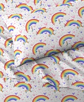 Dream Factory Unicorn Rainbow 3-Pc. Sheet Set, Twin