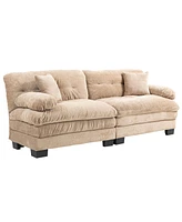 Khaki Chenille Sectional Sofa