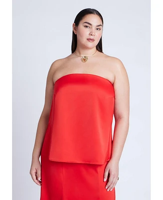 Eloquii Women's Column Satin Tube Top