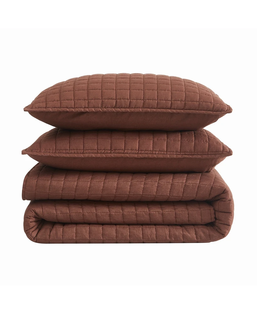 Brookyln Loom Flax Linen 3-Pc. Quilt Set