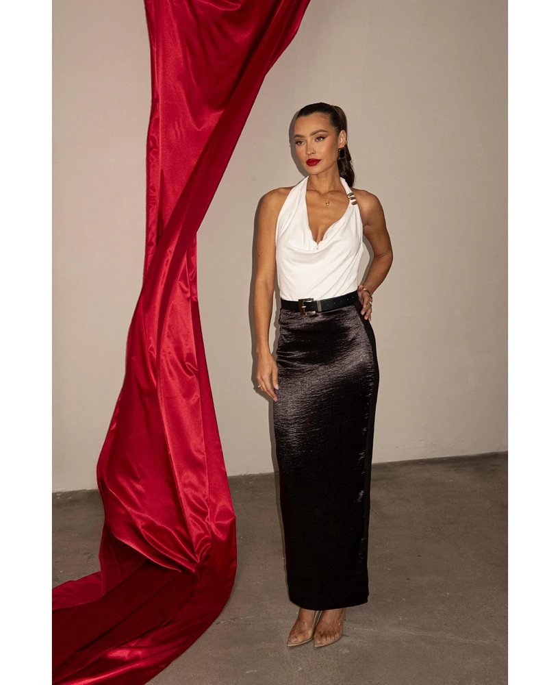 Jluxlabel Women's Nora Satin Maxi Skirt