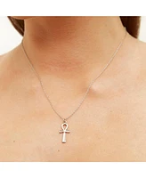 Spero London Sterling Silver Egyptian Ankh Necklace
