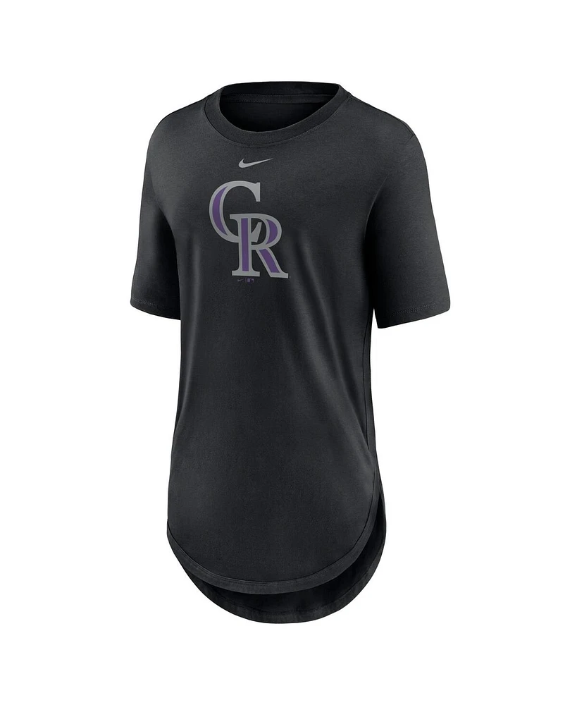 Nike Women's Black Colorado Rockies Mascot Outline Weekend Tri-Blend T-Shirt