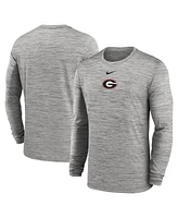 Nike Men's Gray Georgia Bulldogs 2025 Sideline Velocity Performance Long Sleeve T-Shirt