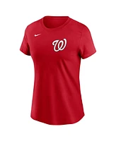 Nike Women's James Wood Red Washington Nationals Fuse Name Number T-Shirt