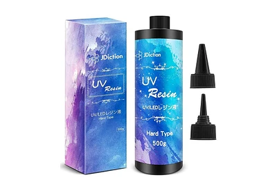 JDiction Uv Resin, 500g Upgrade Ultraviolet Epoxy Resin Crystal Clear Hard Glue Solar Cure Sunlight Activated Resin Kit for Handmade Jewelry, Diy Craf
