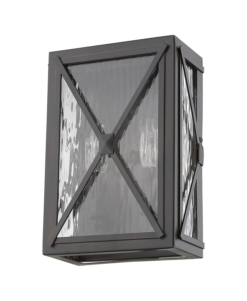 Burnished Cross Water Glass Outdoor Light – Decorative Outdoor Wall Fixture
