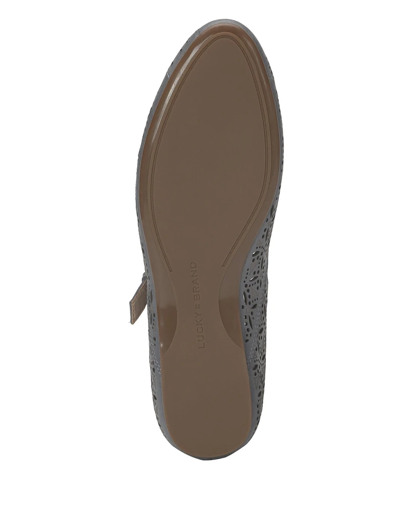 Lucky Brand Women's Cyrena Eyelet Mary Jane Ballet Flats