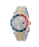 Invicta Men's 44710 Pro Diver Quartz 3 Hand Silver Dial Watch