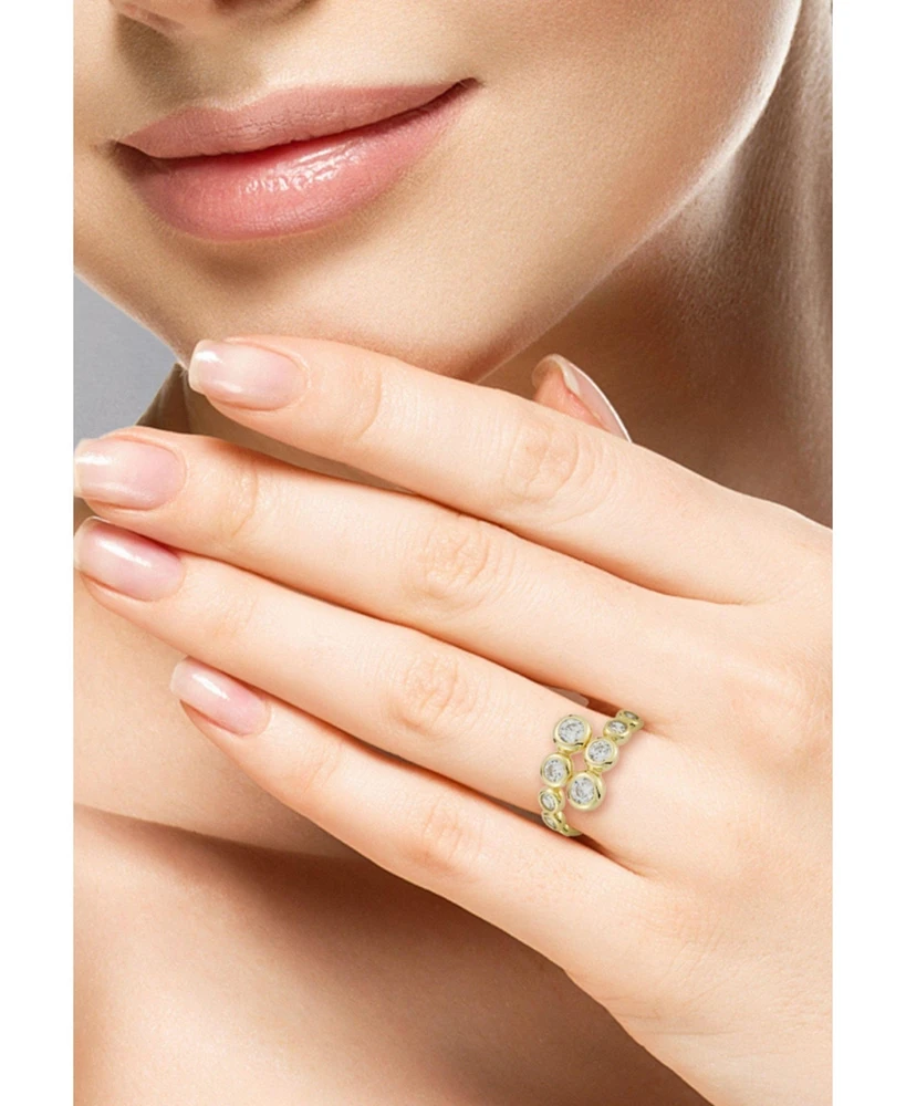 Rachel Zoe 14K Gold Plated Sterling Silver Graduated Bypass Ring
