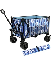 Heavy-Duty Folding Wagon Cart w/ Picnic Mat