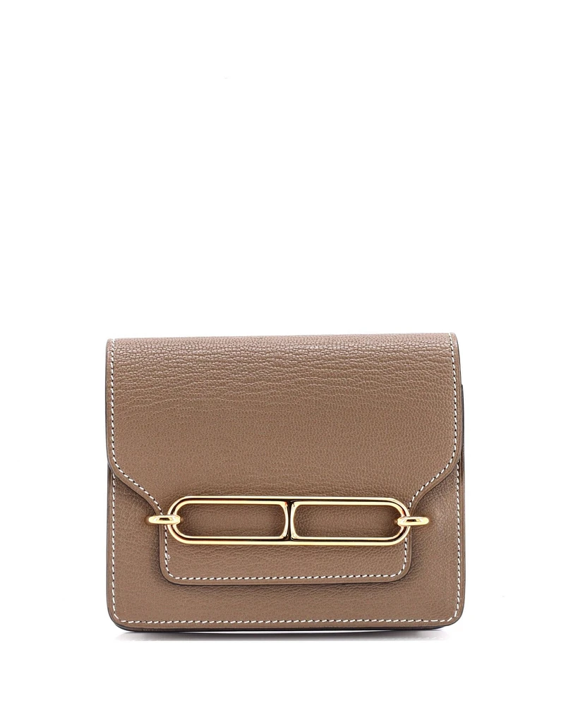 Pre-Owned Hermes Roulis Slim Wallet Chevre Mysore