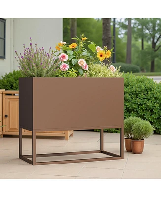 Large Metal Planter with Shelves - 36x18x18"