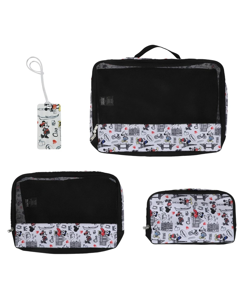 Mickey Mouse Mickey & Minnie In Paris 3-Pack Packing Cubes With Hang Tag