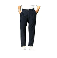 Campus Sutra Men's Prussian Blue Velvique Tailored Trousers