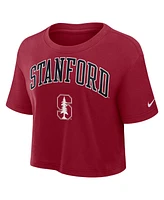 Nike Women's Cardinal Stanford Athletic Prep Arch Performance Cropped T-Shirt