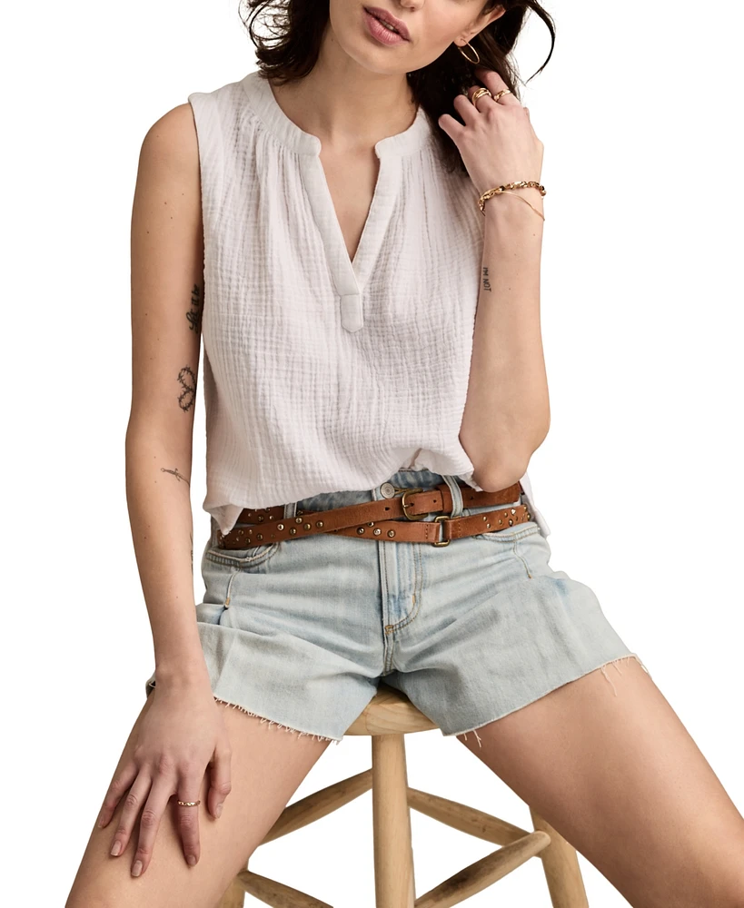 Lucky Brand Sleeveless Popover Shirt