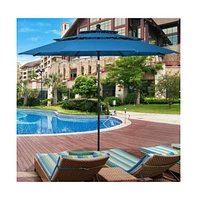 10 Feet 3 Tier Outdoor Patio Umbrella with Double Vented