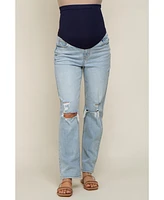 Pinkblush Maternity Light Blue Distressed Knee Jeans