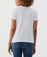 Ella Rafaella Petite Floral Print Ruffled Crew Neck Sleeveless Top