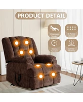 Dual Motor Heat Massage Infinite Position Up to 350 Lbs Electric Power Lift Recliners with Power-Remote