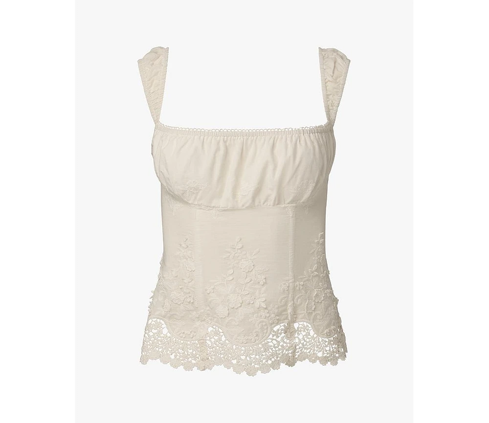 WeWoreWhat Women's Wide Strap Ruched Cup Corset