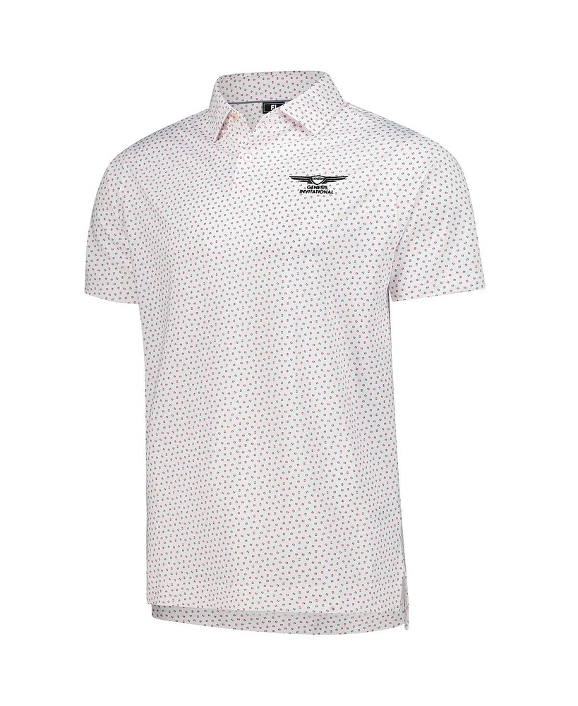 FootJoy Men's White Genesis Invitational ProDry Bounce Print Stretch Pique Polo Shirt