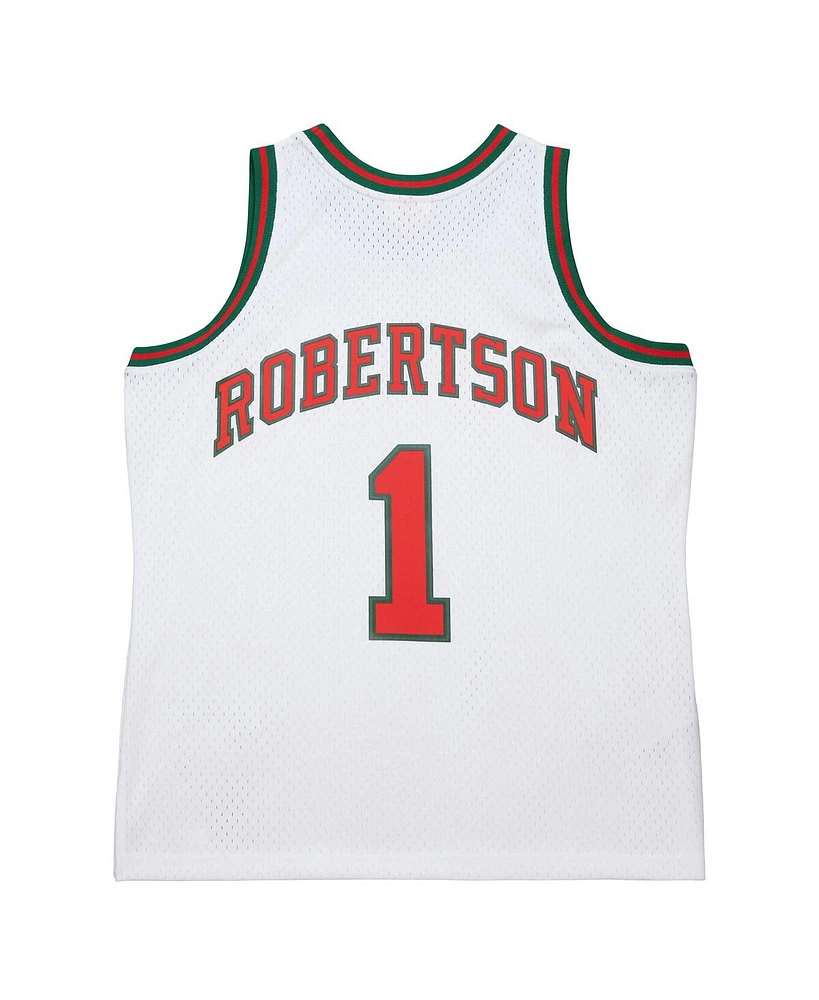 Mitchell & Ness Men's Oscar Robertson White Milwaukee Bucks 1971-72 Swingman Jersey