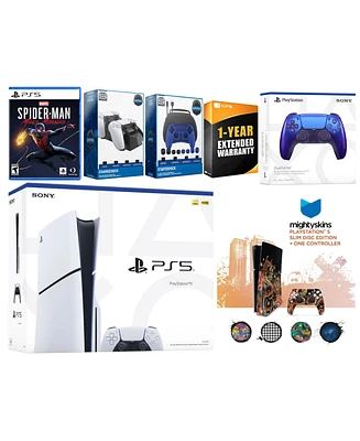 Sony Playstation 5 Slim Disc with Spider-Man: Miles Morales, Extra Controller, Gamer Kit