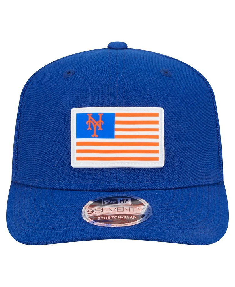 New Era Men's Royal New York Mets Flag 9SEVENTY Stretch-Snap Hat
