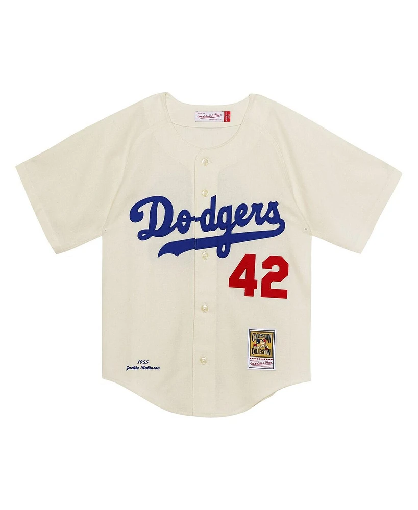 Mitchell & Ness Toddler Jackie Robinson Cream Brooklyn Dodgers 1955 Authentic Jersey