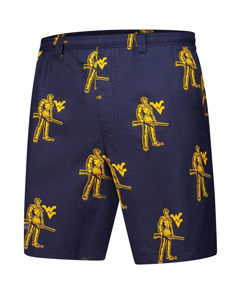 Columbia Men's Navy West Virginia Mountaineers Backcast Iii Printed Shorts