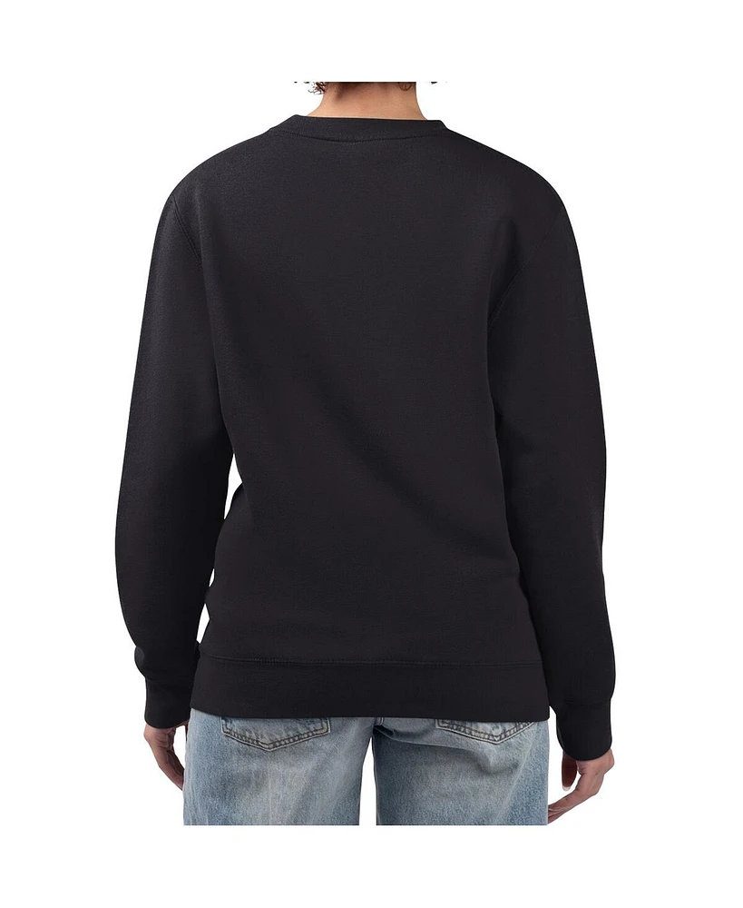 G-iii 4Her by Carl Banks Women's Black New York Mets Retro Roses Fleece Pullover Sweatshirt