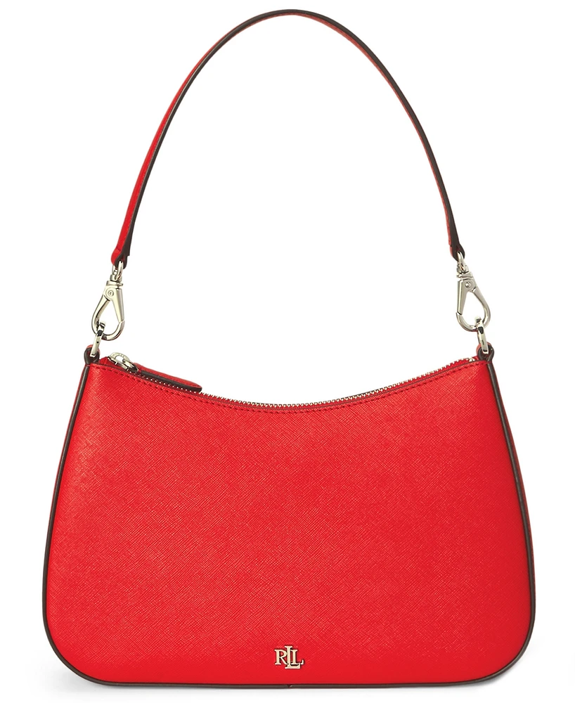 Lauren Ralph Women's Crosshatch Leather Medium Danni Shoulder Bag
