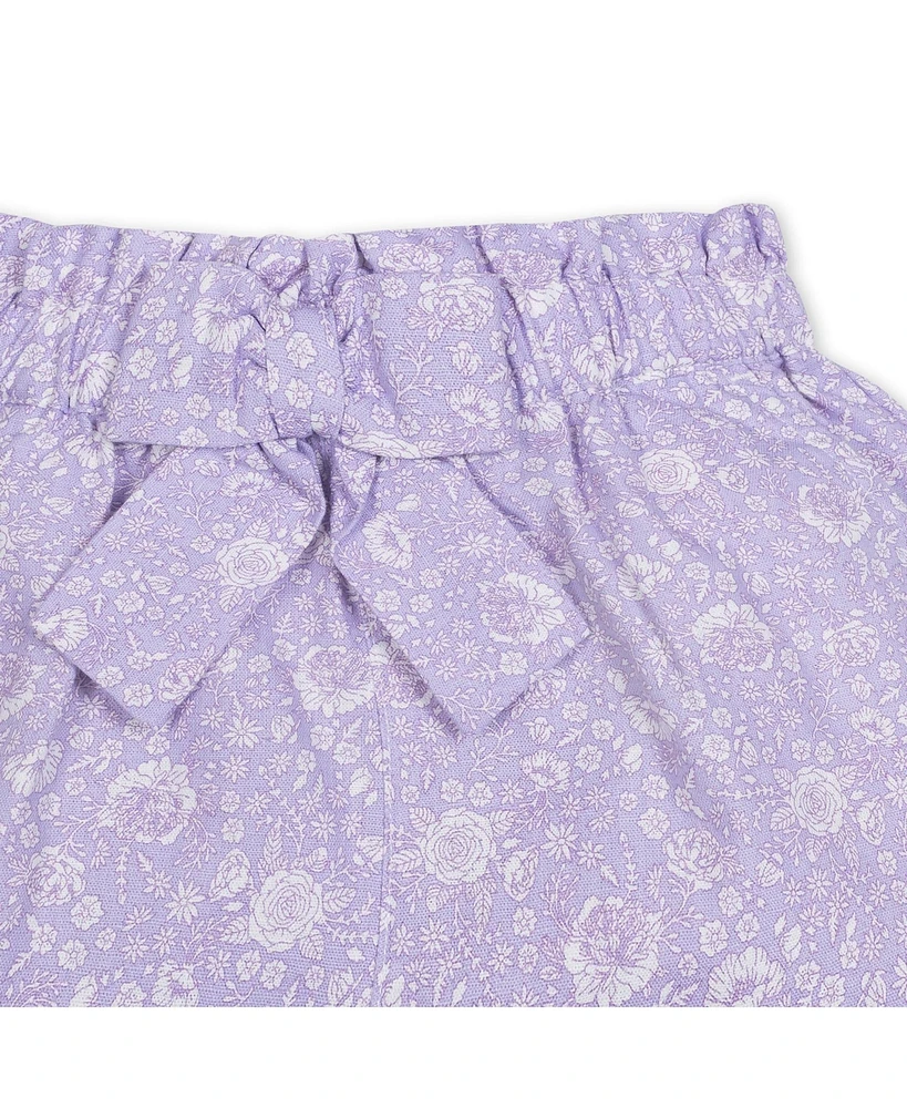 Hope & Henry Girls' Pull-On Cinched Waist Linen Short, Toddler