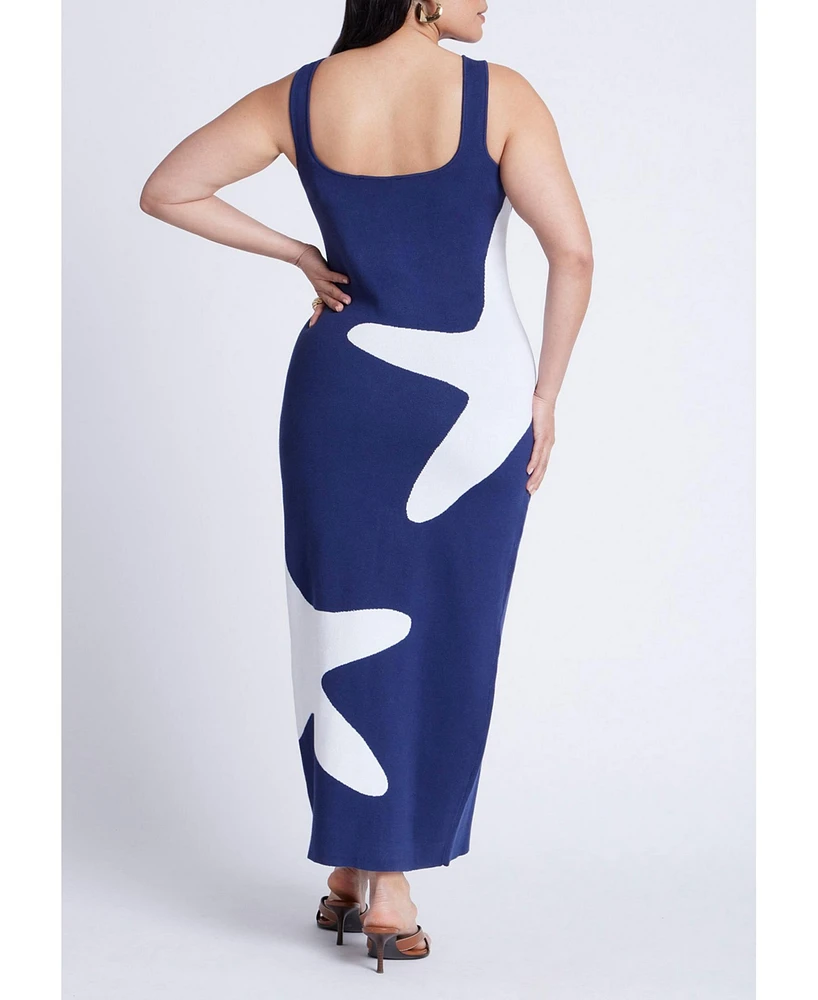 Eloquii Women's Intarsia Column Dress