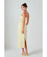 endless rose Women's Tweed Strapless Top