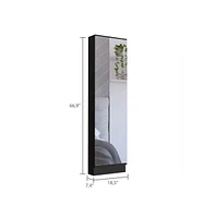 Depot E-shop Charlotte Xl Shoe Rack, Five Interior Shelves, Mirror, Single Door Cabinet