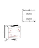 Haivana Utility Sink Base Cabinet with Double Doors and Interior Shelf, White Oak