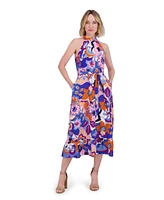 Eliza J Women's Printed Halter Midi Dress